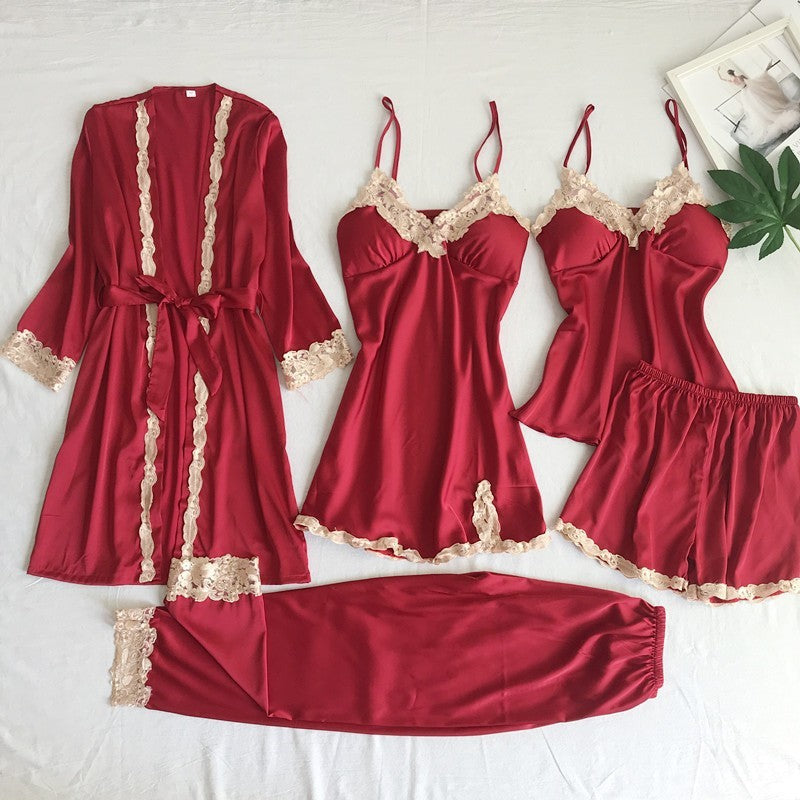 Imitated Silk Pajamas Set